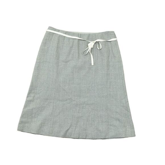 J.Crew Gray Wool A-Line Skirt Size 4 Preowned Lined with Belt Office - Picture 1 of 6